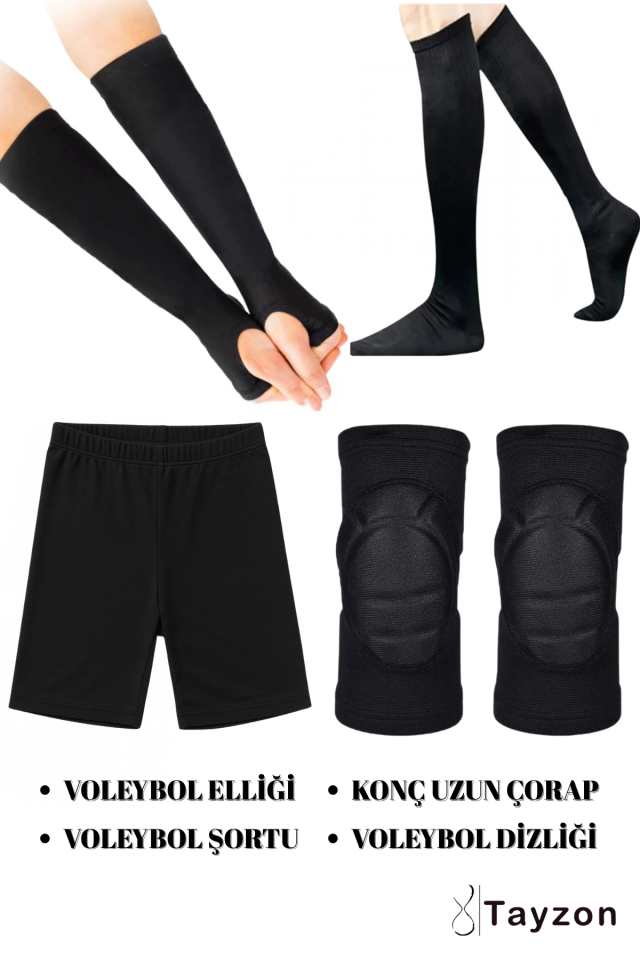 Voleybol Dizliği Voleybol Şortu Voleybol Elliği Uzun Konç Çorap Seti