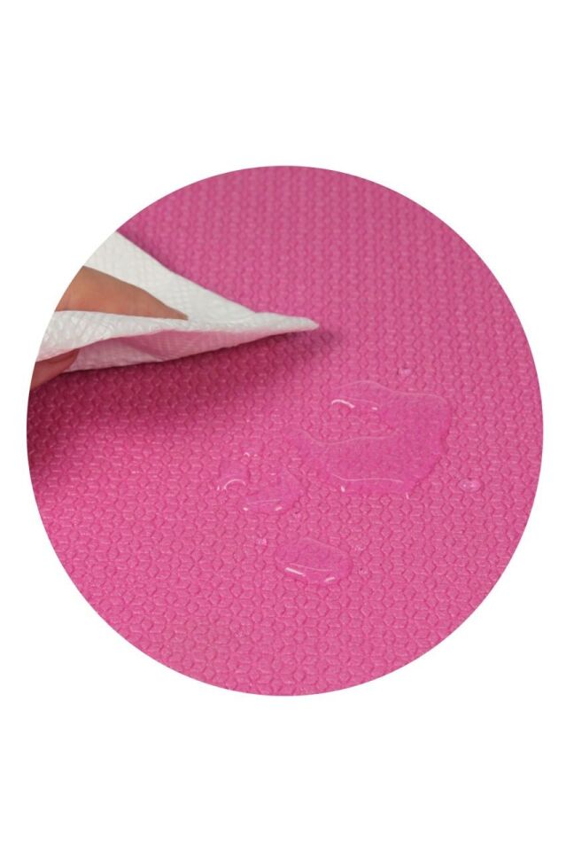 8  Mm Pilates Kamp Matı Pembe Siyah Taşıma Askılı