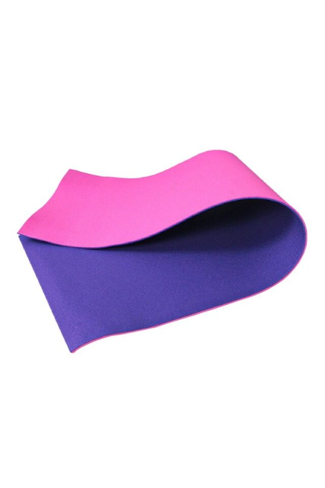 Pembe Mor  Pilates Minderi & Yoga Mat Çift Taraflı Taşıma Askılı 8 mm Kaydırmaz