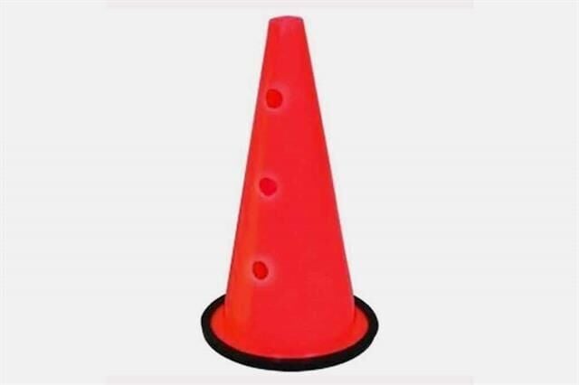 45 cm Delikli Kauçuk Tabanlı Antrenman Hunisi Sarı