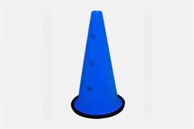 45 cm Delikli Kauçuk Tabanlı Antrenman Hunisi Mavi