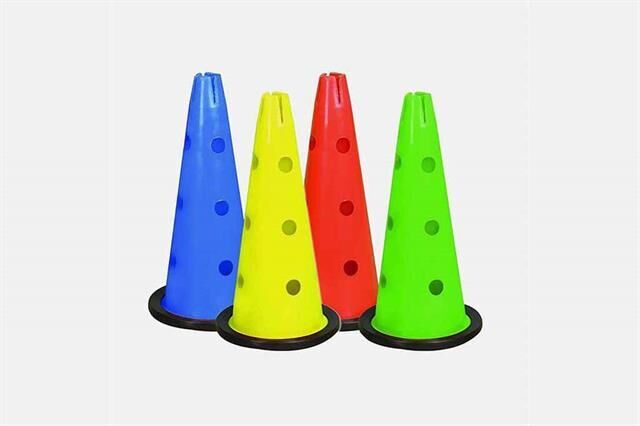 45 cm Delikli Kauçuk Tabanlı Antrenman Hunisi Mavi