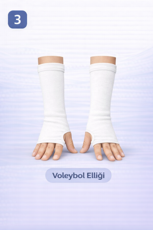 7 Parça Voleybol Seti Voleybol Dizlik 2 Adet Voleybol Kolluk Voleybol Diz Üstü Çorap Kafa Ter Bandı