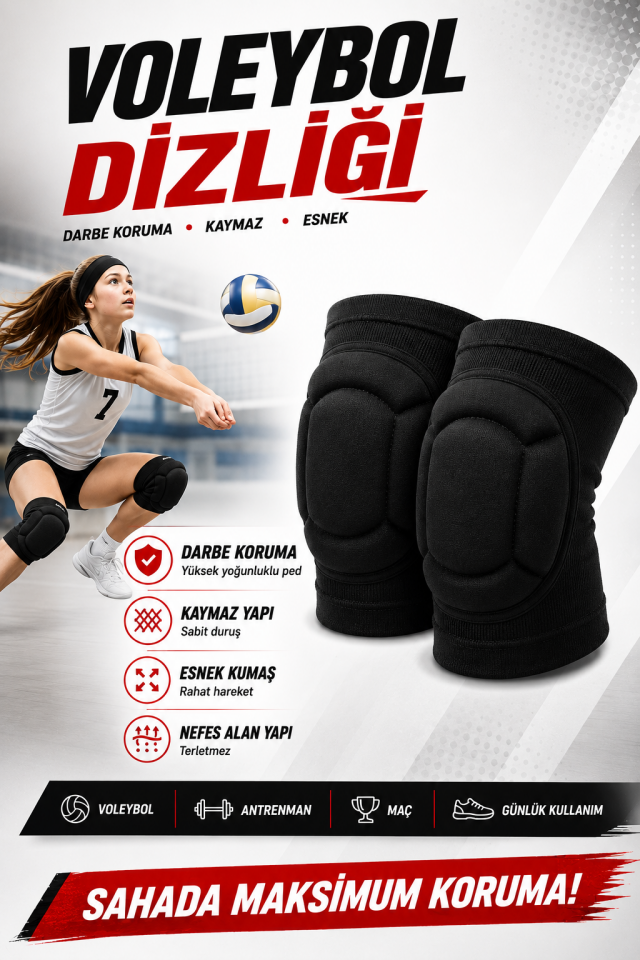 Voleybol Seti - Voleybol Dizliği Sünger Destekli Voleybol Kolluğu Havlu Bileklik Kafa Bandı(havlu)