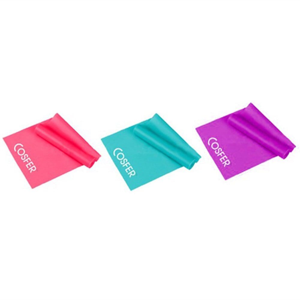Pilates Bandı 90 Cm x 7,5 Cm  Üçlü Set