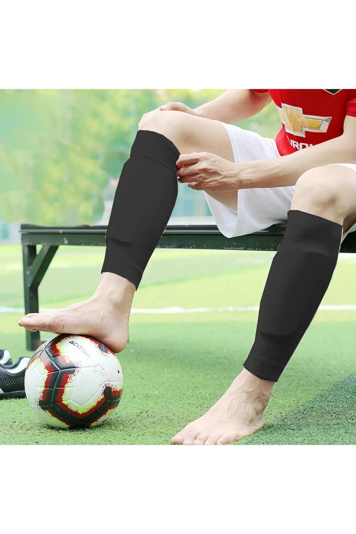 Tabansız Futbol Çorabı Tozluk Futbolcu Tozluğu Tabansız Tekmelik Tutucu Futbol Çorabı