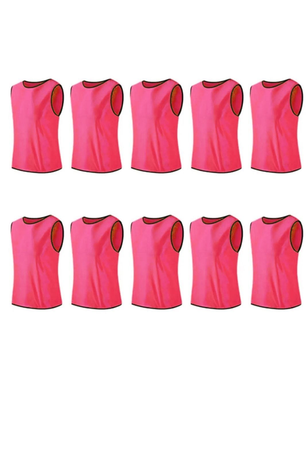 10 Adet Antrenman Yeleği Halı Saha Maç Yeleği-Pembe
