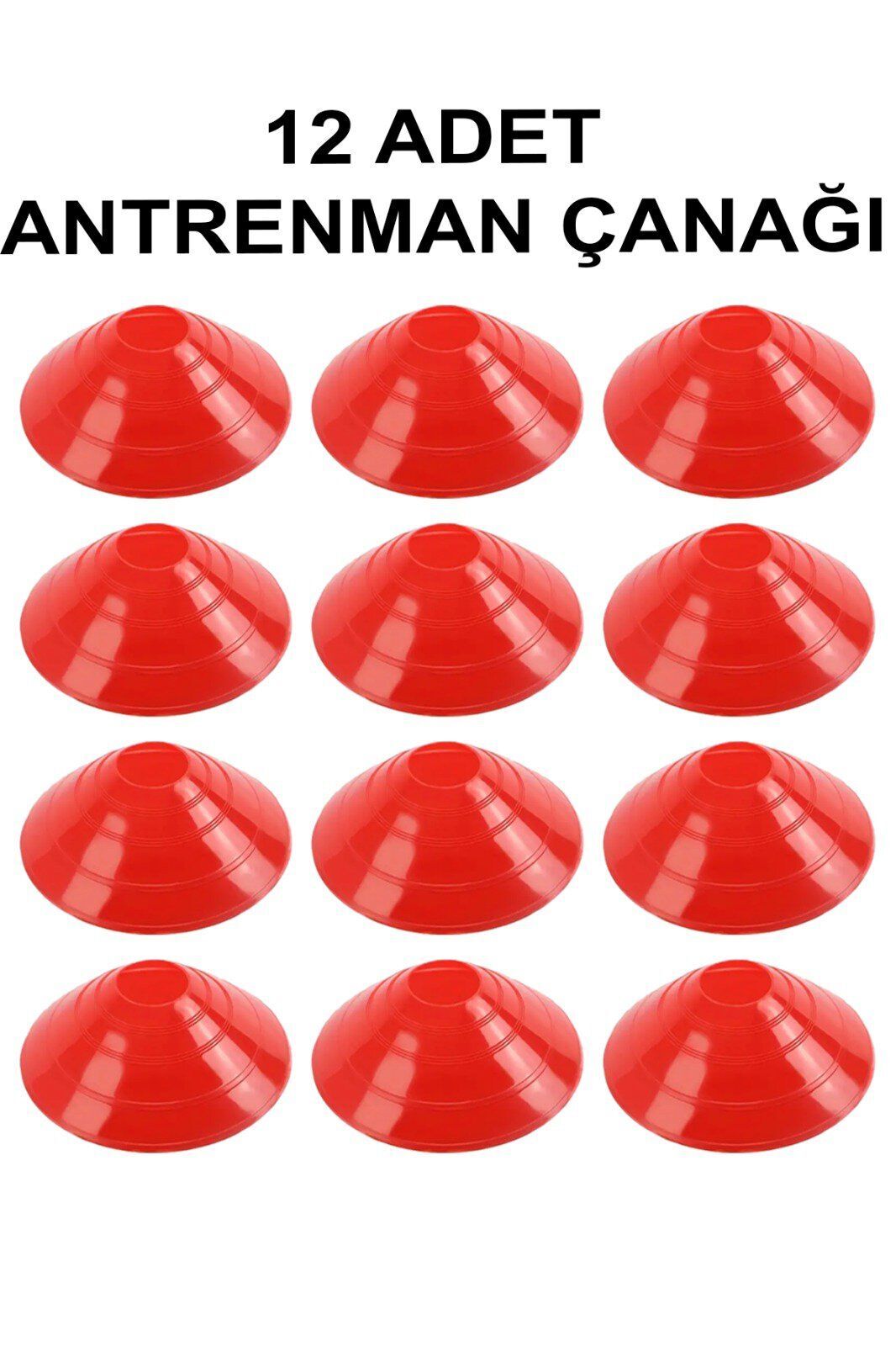 12 Adet Antrenman Çanağı-Kırmızı