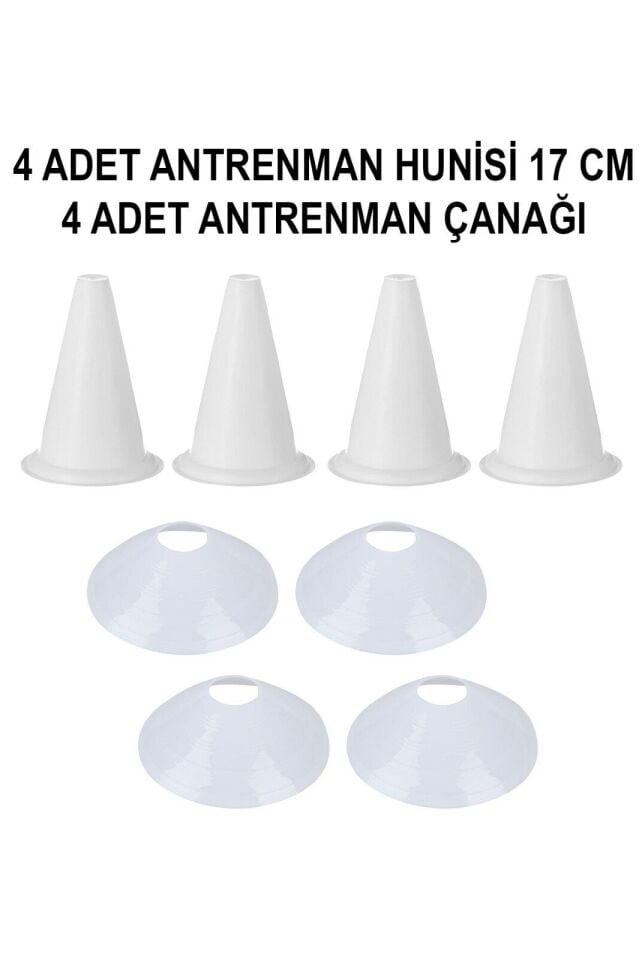 4 Adet Antrenman Hunisi - 4 Adet Antrenman Çanağı Seti -Beyaz