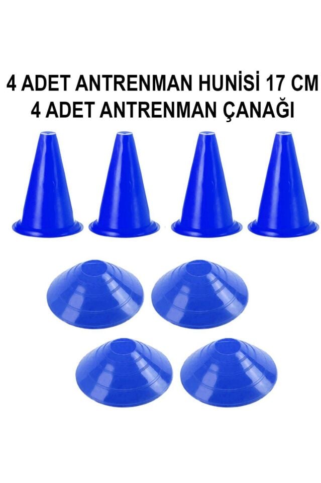 4 Adet Antrenman Hunisi - 4 Adet Antrenman Çanağı Seti -Mavi