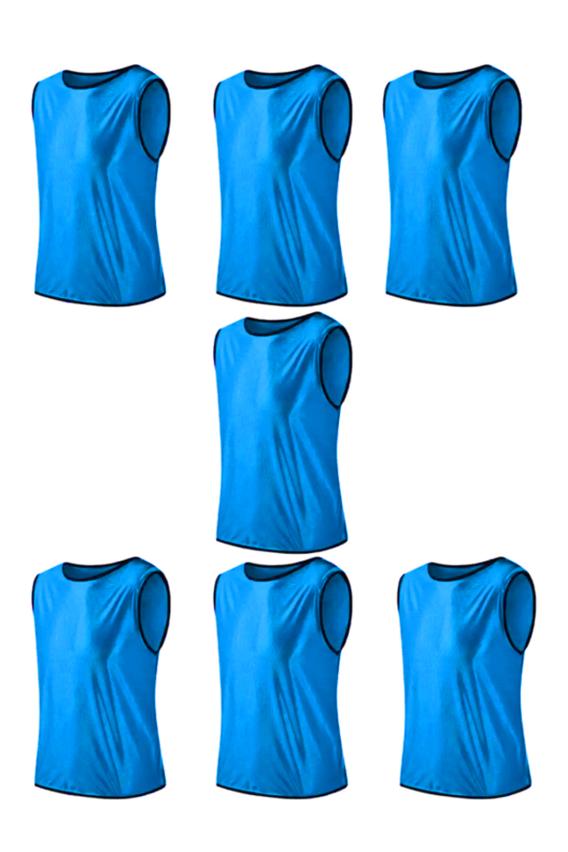 7 Adet Antrenman Yeleği Halı Saha Maç Yeleği - Mavi