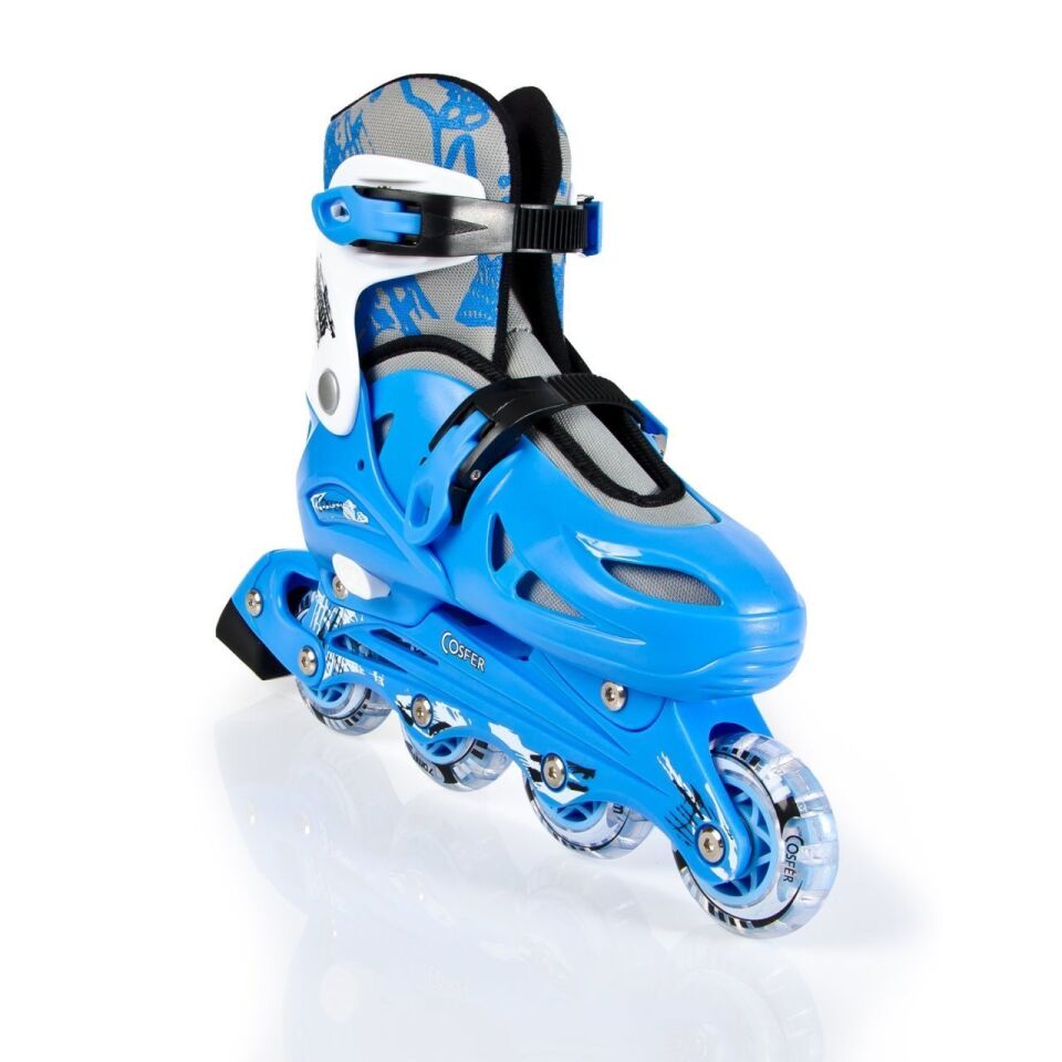 Cosfer TE202-ML Silikon Tekerlekli Plastik Paten 35-38 - Mavi