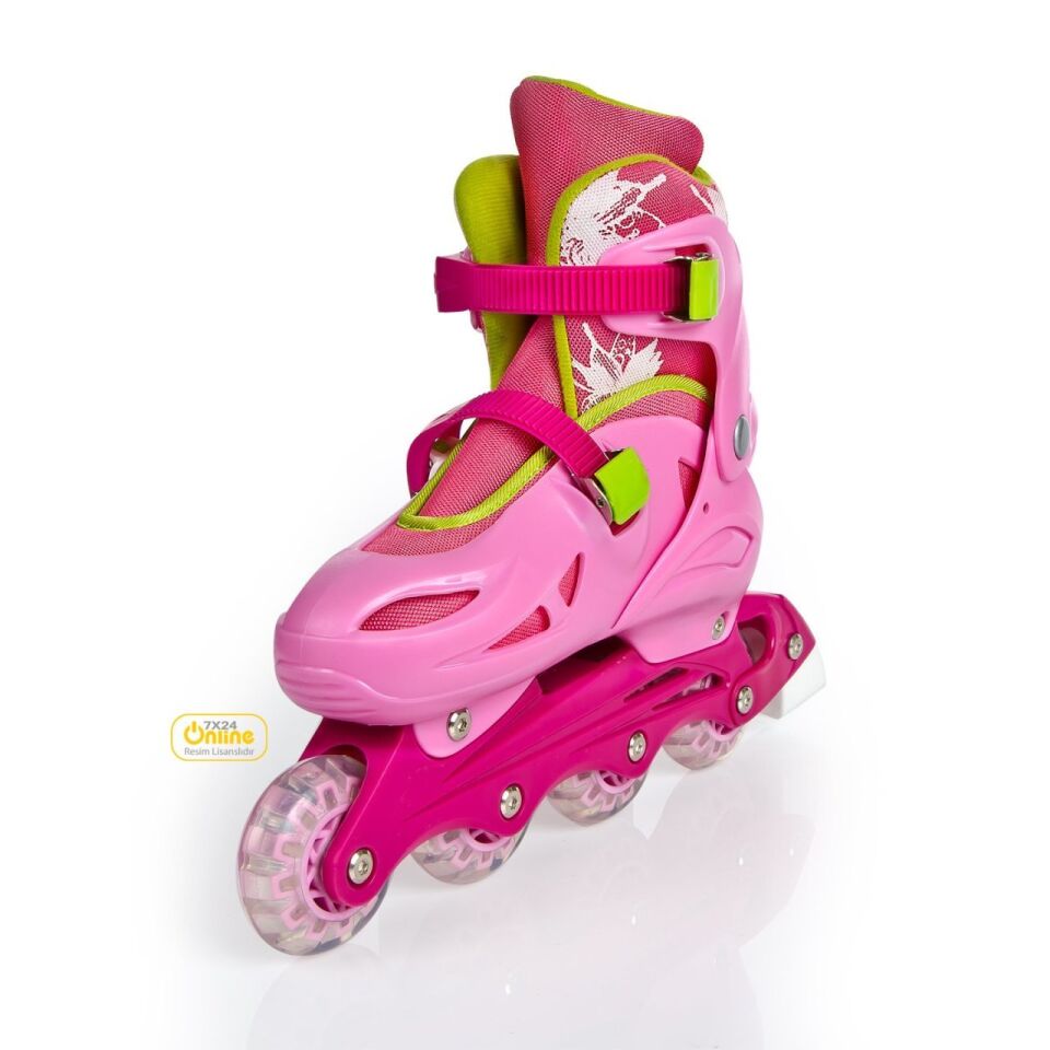 Cosfer CSFTE202P Silikon Tekerlekli Plastik Paten 35-38 - Pembe