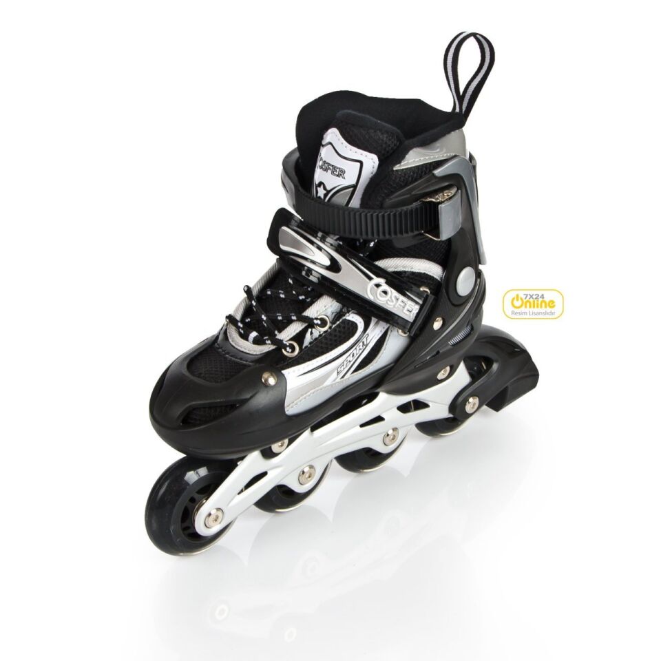 Cosfer CSFTE261S Silikon Tekerlekli Alüminyum Paten 38-41 - Siyah