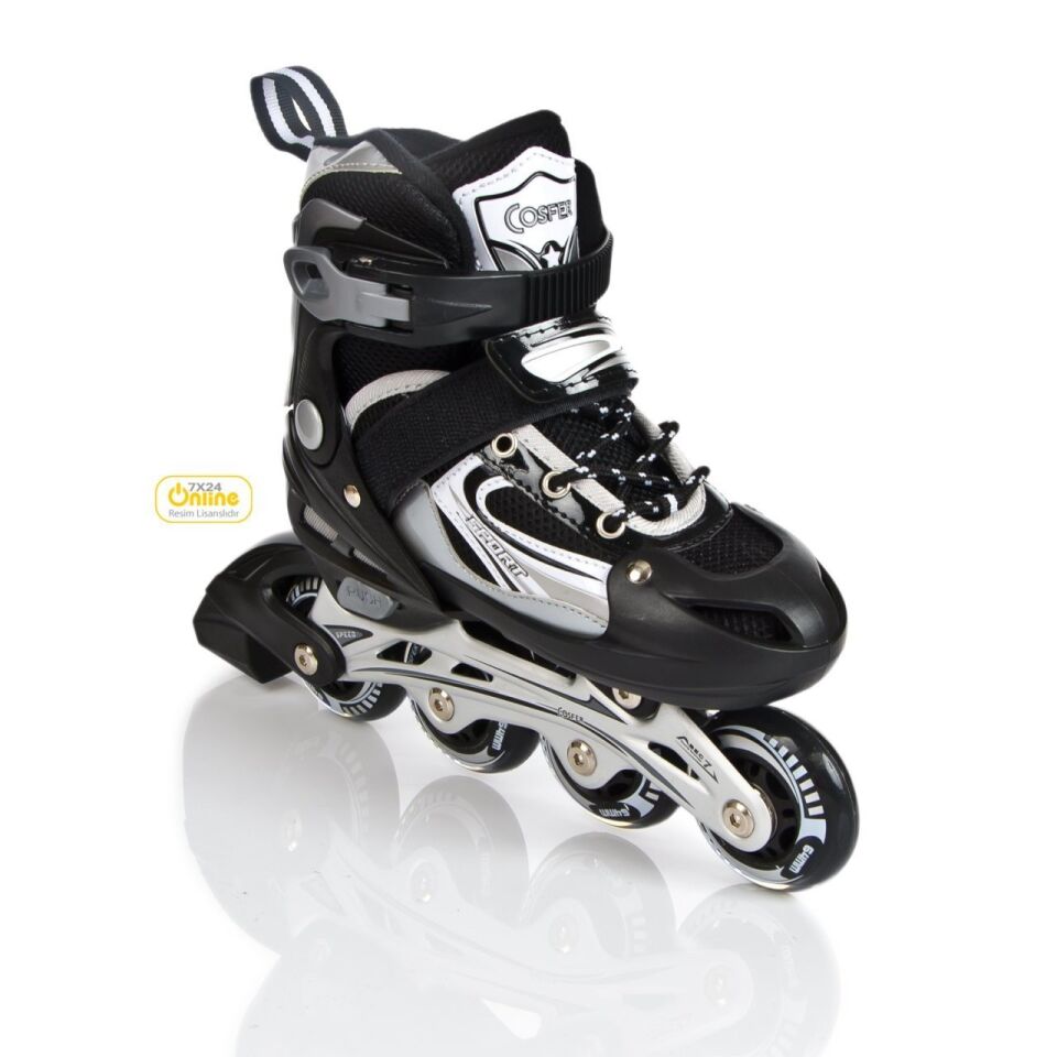 Cosfer CSFTE261S Silikon Tekerlekli Alüminyum Paten 38-41 - Siyah