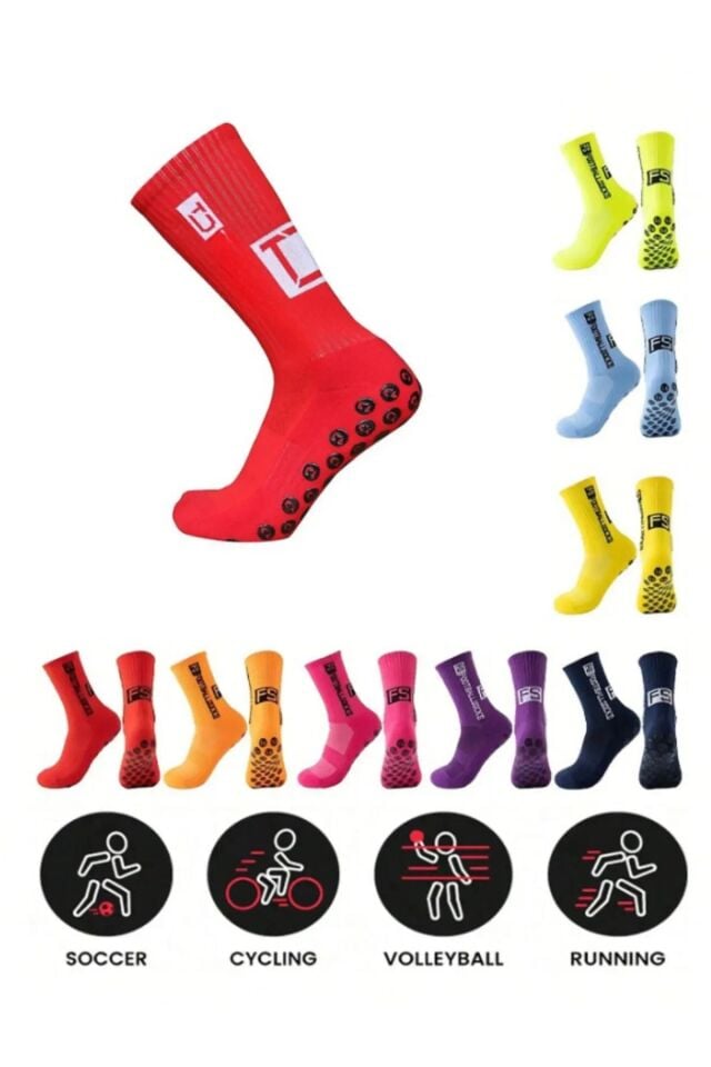 Unisex Anti Slip Socks Kaymaz Silikon Havlu Taban Dikişsiz Maç Pro Sporcu Çorabı