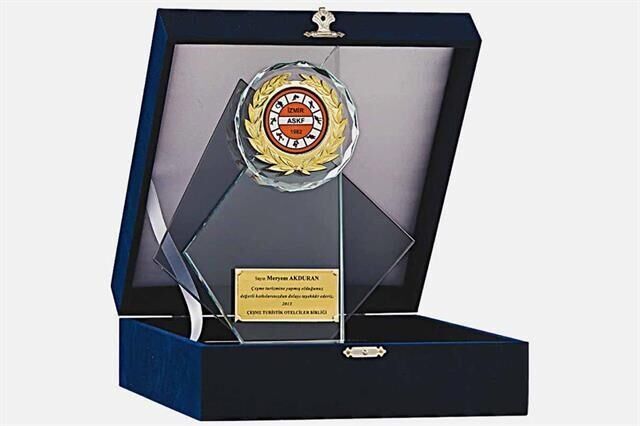 Bayspor M18 Kadife Kutulu Kristal Plaket 24 cm