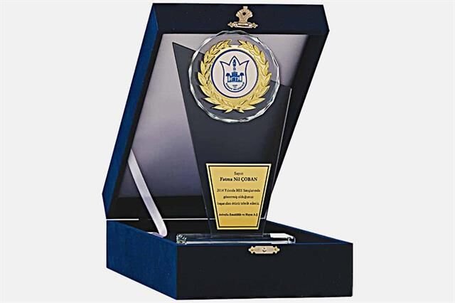 Bayspor M24 Kadife Kutulu Kristal Plaket 23 cm