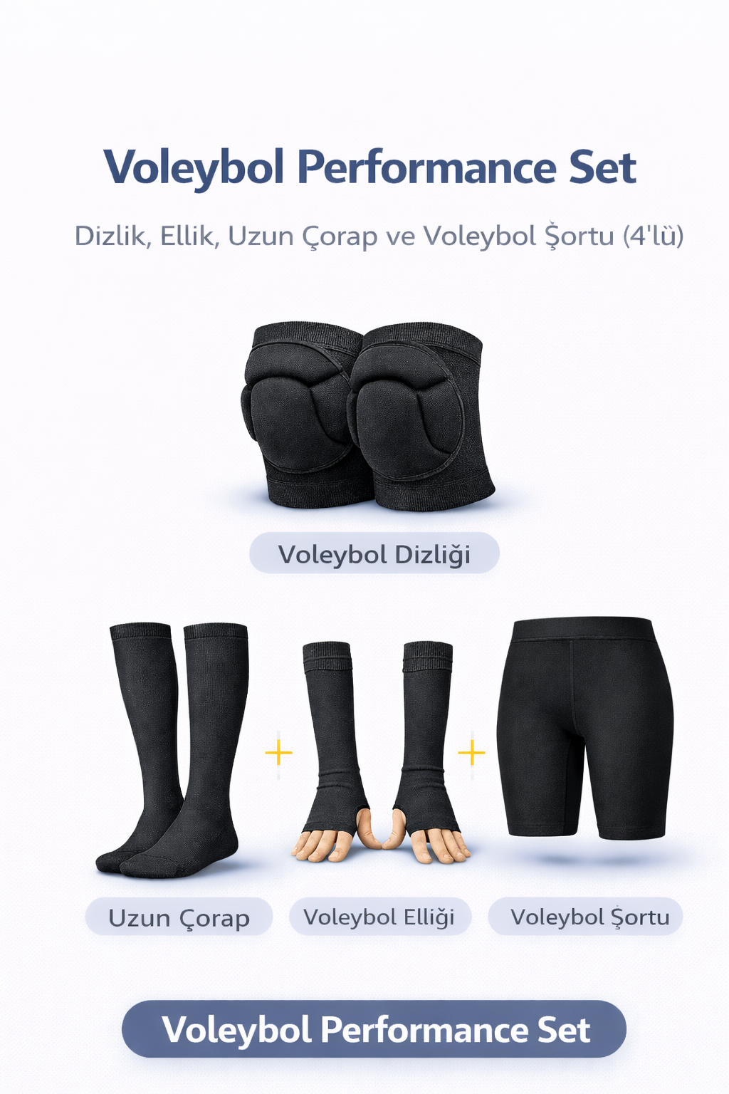 Voleybol Dizliği Voleybol Şortu Voleybol Elliği Uzun Konç Çorap Seti