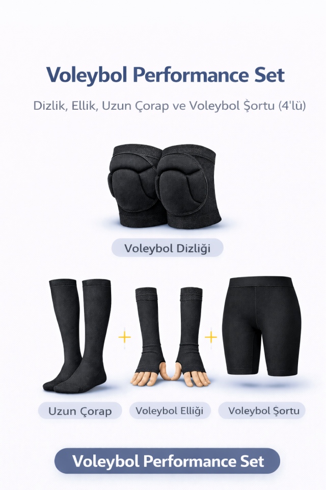 Voleybol Dizliği Voleybol Şortu Voleybol Elliği Uzun Konç Çorap Seti