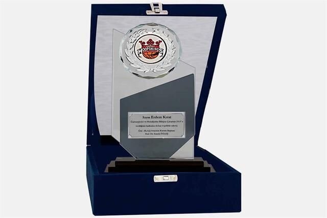 Bayspor M32 Kadife Kutulu Kristal Plaket 25 cm