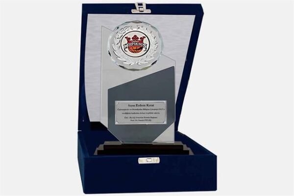 Bayspor M32 Kadife Kutulu Kristal Plaket 25 cm
