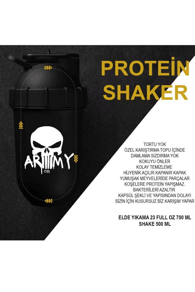Protein Shaker Karıştırıcı 500 ml Sporcu Shaker Antreman Shaker Sporcu Suluğu Fitness Shaker
