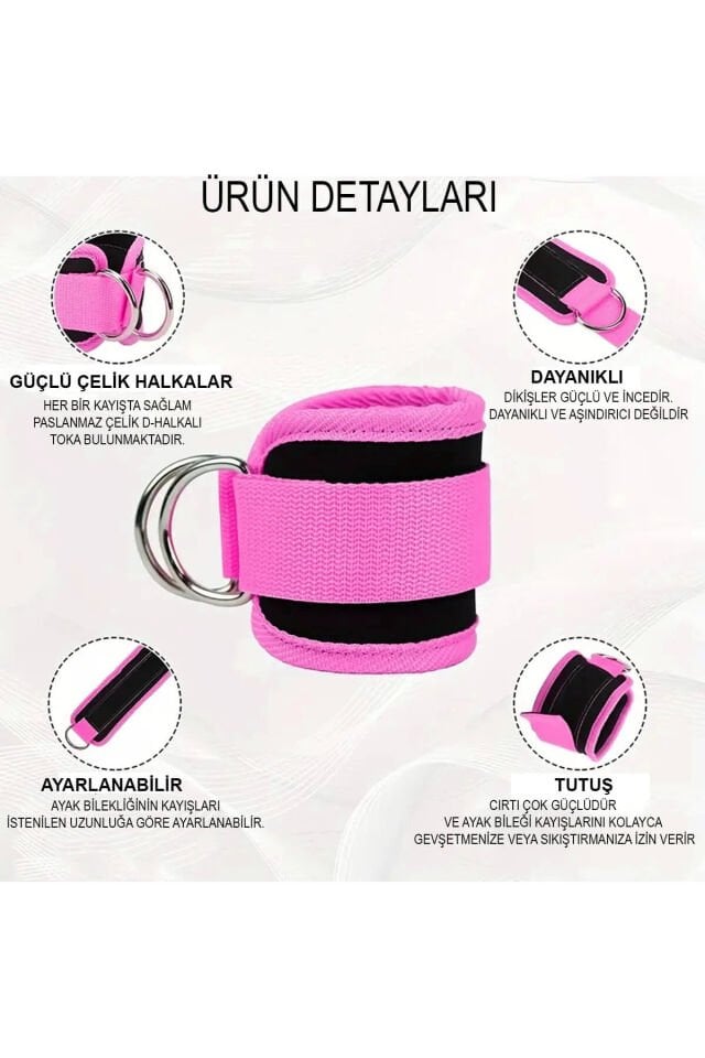 Ayak Kayışı Ankle Strap Bilek Kayışı Ayak Kayışı Fitness Çekiş Aparatı Direnç Ayak Çekme Aparatı