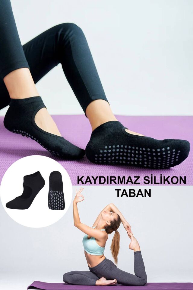 Pilates Ve Yoga Çorabı Kaydırmaz Tabanlı Pilates Çorabı Yoga Çorabı Plates Çorabı Dans Çorabı
