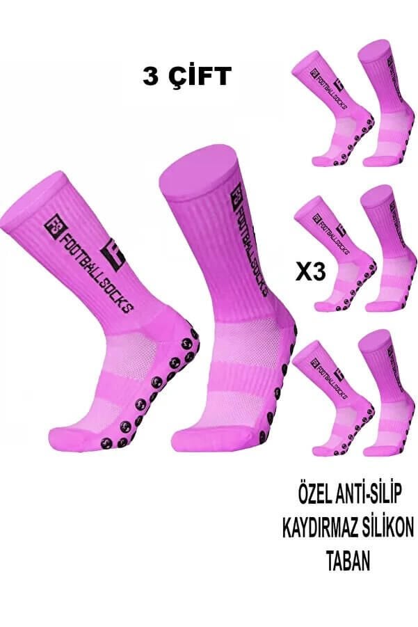 Kaydırmaz Futbol Çorabı 3 Çift – Anti Slip Silikon Taban Spor Çorap 36-44 Numara