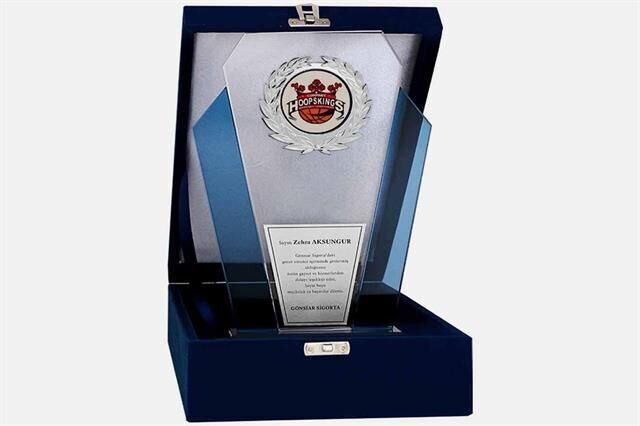 M38 Kadife Kutulu Kristal Plaket 27 cm