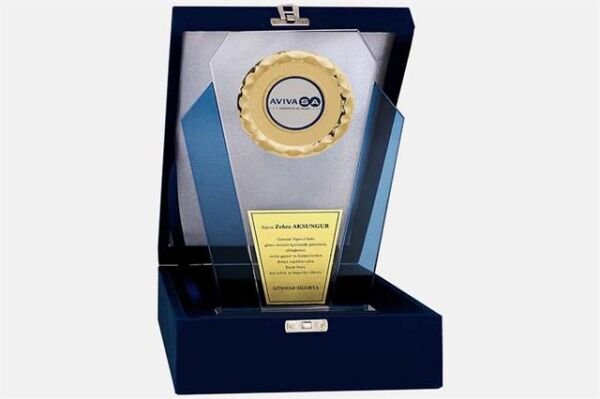 Bayspor M40 Kadife Kutulu Kristal Plaket 27 cm