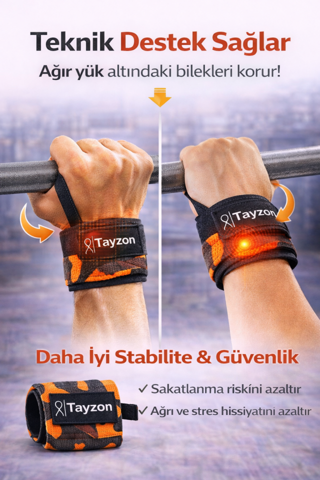 Wrist Wraps Fitness Ağırlık Bilekliği – Crossfit Bilekliği, Halter ve Bench Press Bileklik Desteği