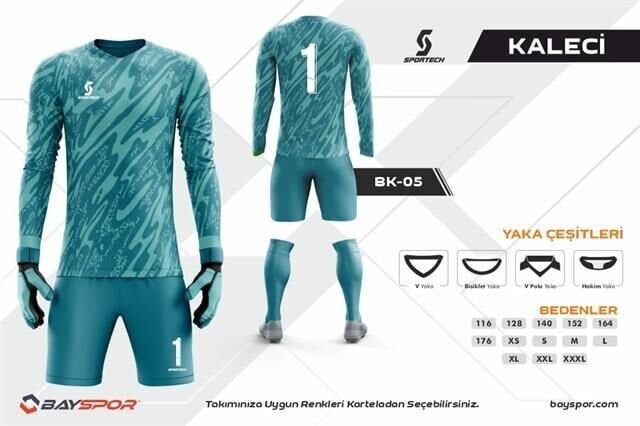 BK-05 Dijital Kaleci Forma Takımı Micro İnterlok - Bisiklet Yaka