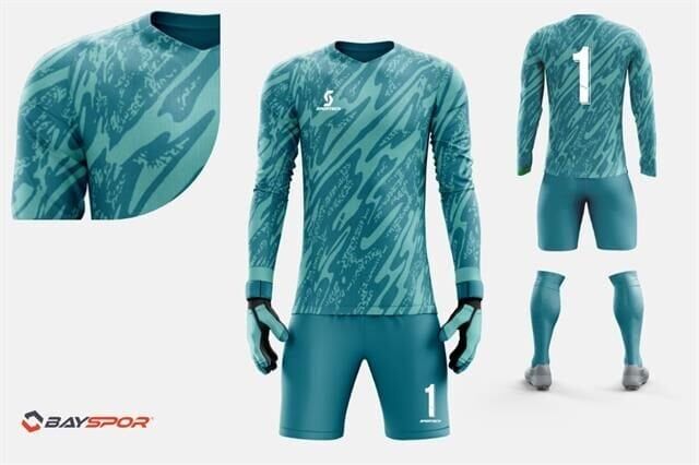 BK-05 Dijital Kaleci Forma Takımı V Yaka - Likralı Polyester