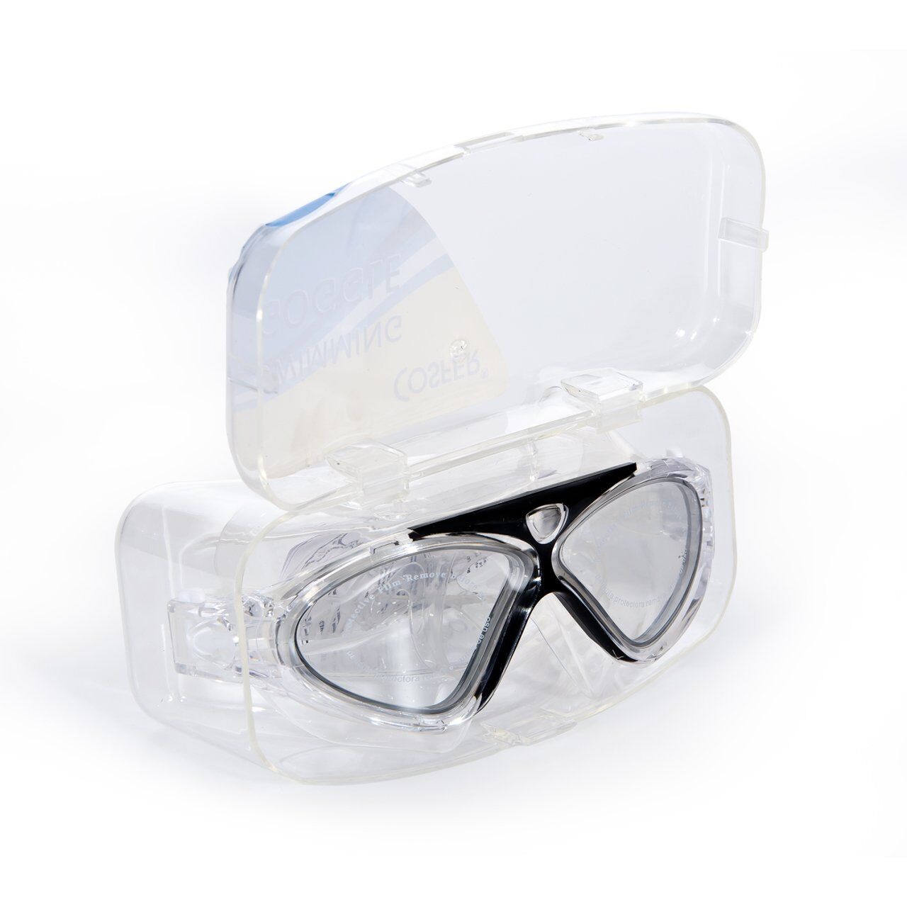 Cosfer CSF8170S (Siyah) Silikon Yüzücü Gözlüğü Şeffaf Özel Kutuda