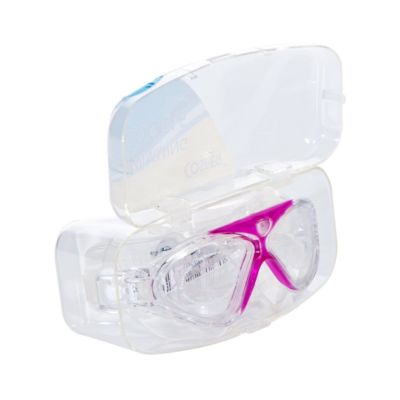 Cosfer CSF8170P (Pembe) Silikon Yüzücü Gözlüğü Şeffaf Özel Kutuda