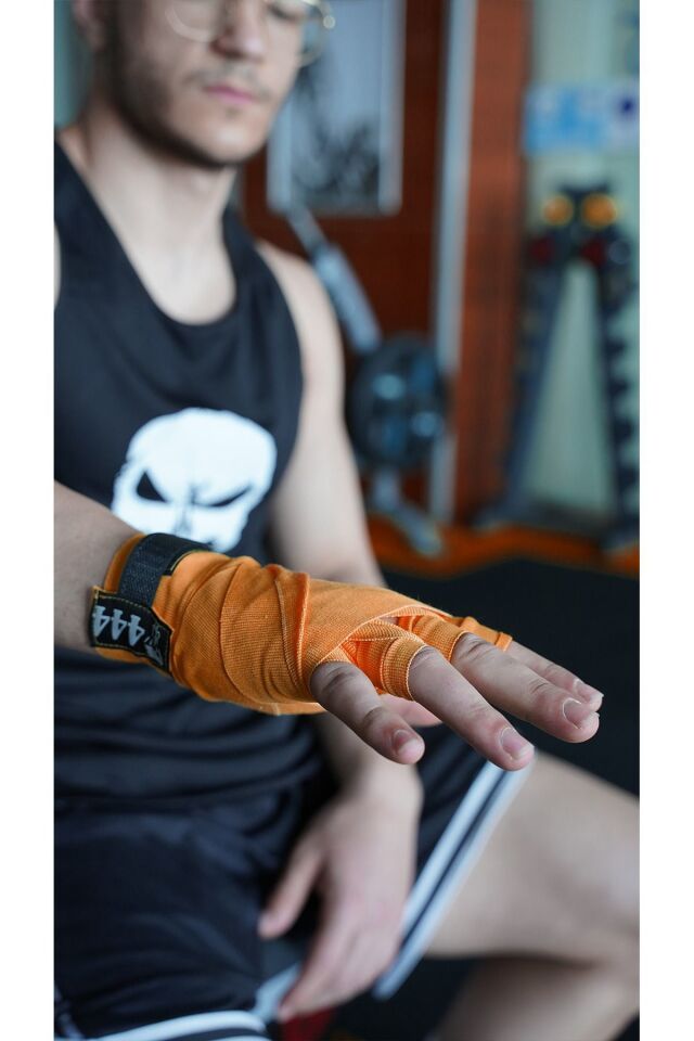 Boks Kickbox Muay Thai Sanda El Bandajı 3,5 Metre X 2 Adet Çift Boks Bandajı Sargı Bandaj