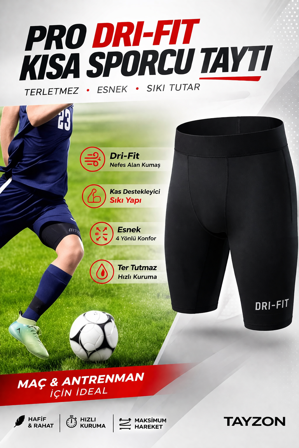 Pro Kısa Futbol Taytı Dizüstü Spor Tayt Kısa Dizüstü Futbol Taytı Spor Taytı Fitness Tayt