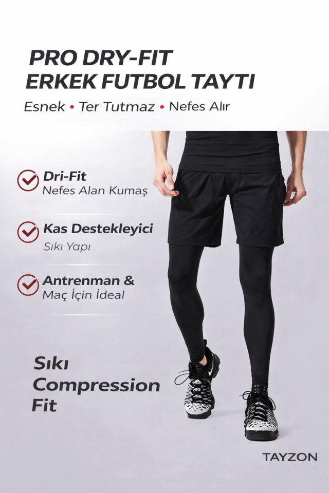 Uzun Prof Futbol Taytı Sporcu Taytı Futbol Tayt Şort Altı Tayt Futbolcu Taytı Koşu Taytı