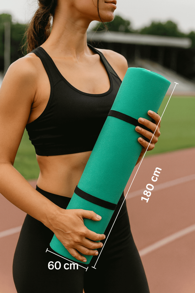 Yoga Pilates Matı 6 mm (180×60 cm) – Yeşil Kaydırmaz Egzersiz Matı