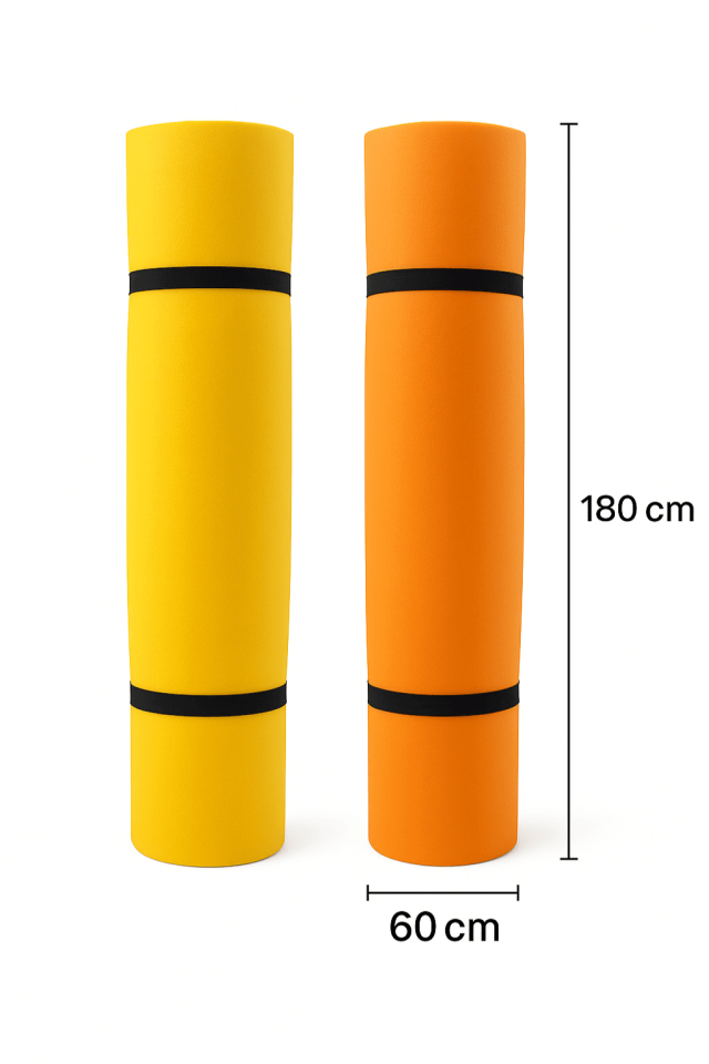Yoga Pilates Matı 6 mm (180×60 cm) – Sarı Kaydırmaz Egzersiz Matı