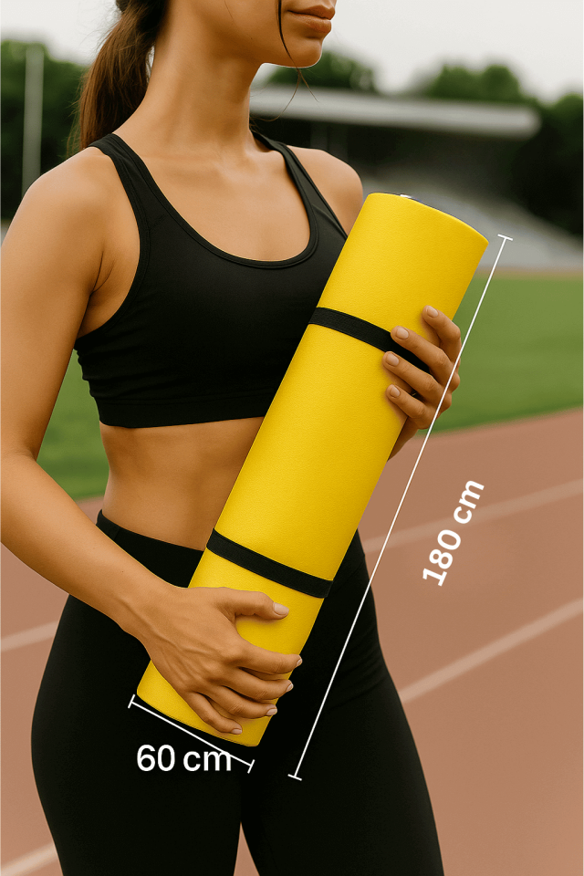 Yoga Pilates Matı 6 mm (180×60 cm) – Sarı Kaydırmaz Egzersiz Matı