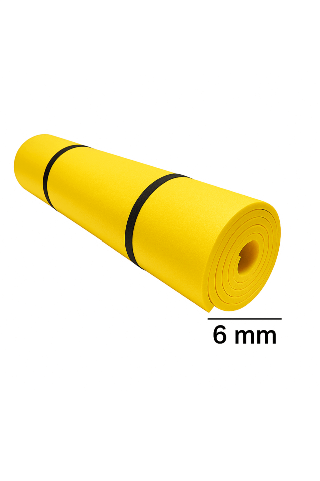 Yoga Pilates Matı 6 mm (180×60 cm) – Sarı Kaydırmaz Egzersiz Matı