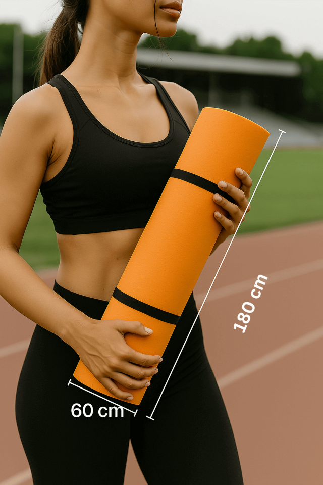 Yoga Pilates Matı 6 mm (180×60 cm) – Turuncu Kaydırmaz Egzersiz Matı