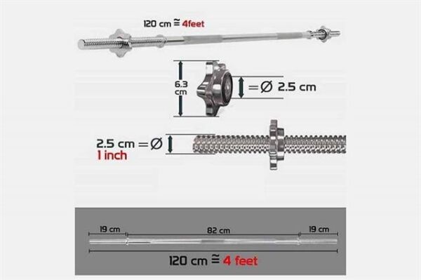 Helix H-KSB120 Krom Spinlock Bar 120 CM