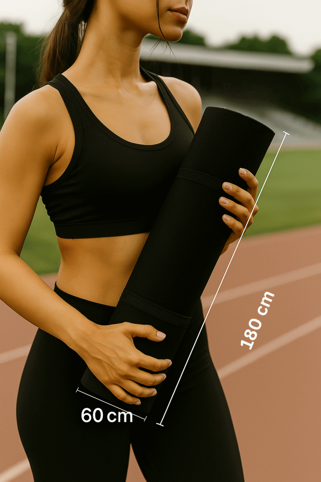 Yoga Pilates Matı 6 mm (180×60 cm) – Siyah Kaydırmaz Egzersiz Matı