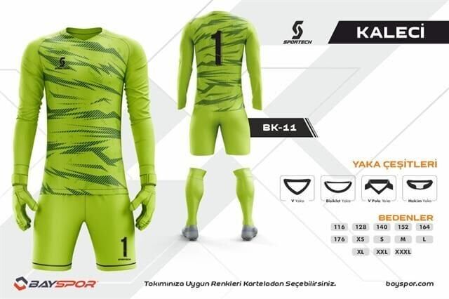 BK-11 Dijital Kaleci Forma Takımı Micro İnterlok - V Yaka