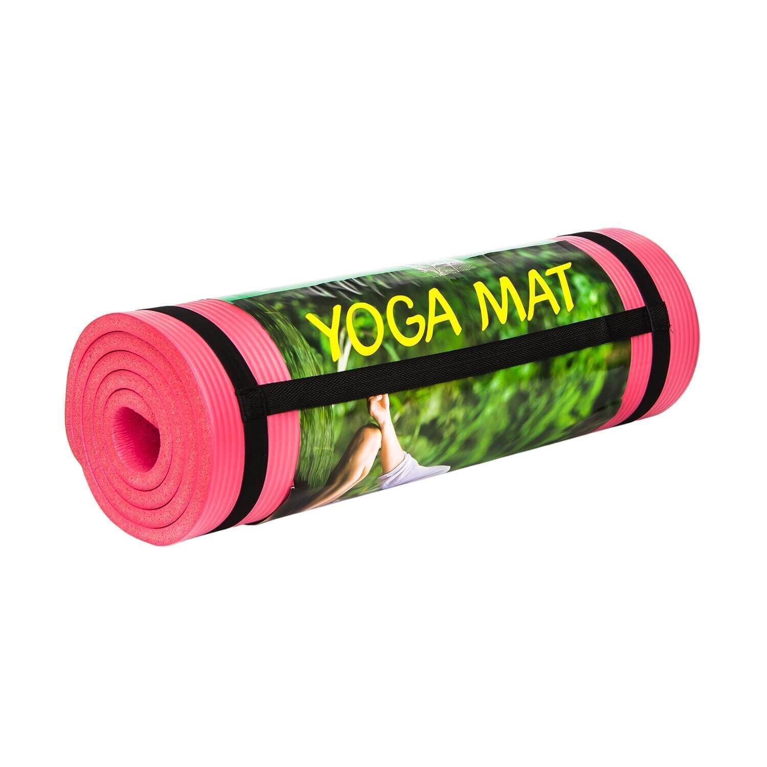 10 mm Pilates Matı Yoga Matı Kaymaz Yüzey Silikon Mat - Pembe