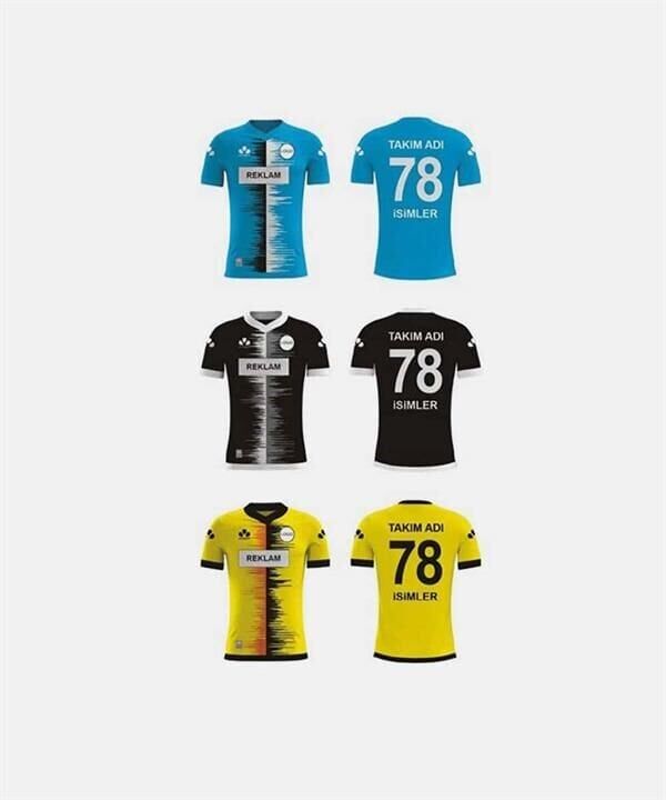 ZFD001 Dijital Futbol Forma Takımı Likralı Polyester - Bisiklet Yaka